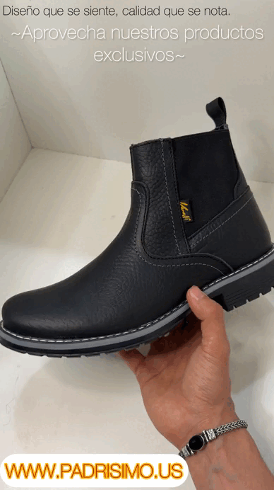 Botin de Piel Casual VERETLI Chelsea Negro 710