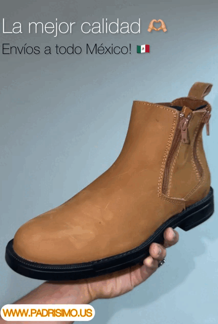 Botin de Piel Casual con Cierre termino gamuza VERETLI Chelsea Avellana 715
