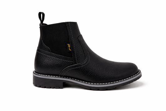 Botin de Piel Casual VERETLI Chelsea Negro 710