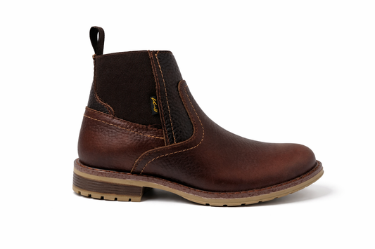 Botin de Piel Casual VERETLI Chelsea Café 710