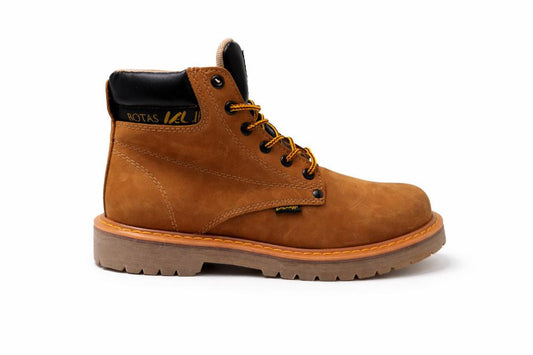 Bota de Piel termino gamuza VERETLI Work Boots Tipo Timberland Avellana 602 - Uso Urbano y rudo.